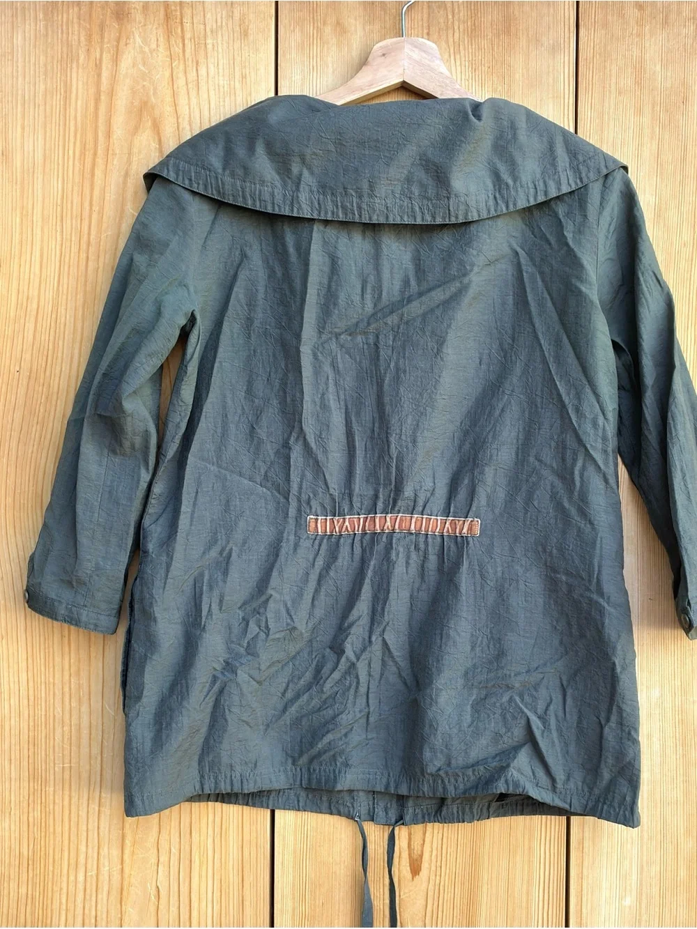 Skunkfunk Army Green Gathered Hem Top Sz Small